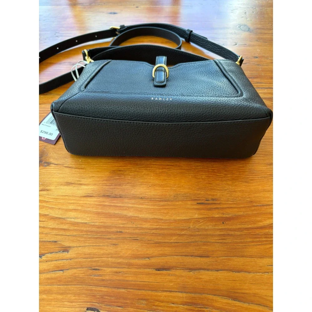 Radley London Hazelbury Park Satchel  Black Pebble Leather Satchel.